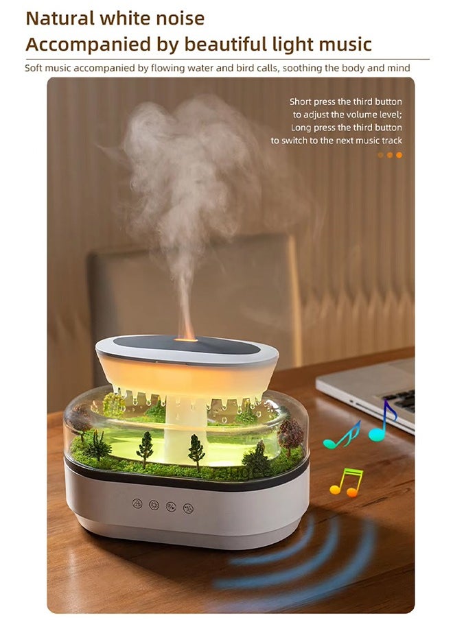 Eworld - Rain Cloud Diffuser and Humidifier, Aromatherapy Essential Oil Diffuser with Water Drip Effect, White Noise, Zen Night Light and Sleep Therapy, Ultimate Relaxation and Stress Relief for Home and Office, 400ml - Image 1