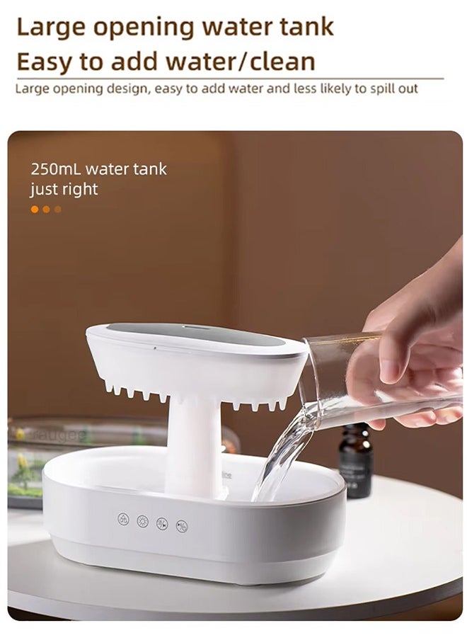 Eworld - Rain Cloud Diffuser and Humidifier, Aromatherapy Essential Oil Diffuser with Water Drip Effect, White Noise, Zen Night Light and Sleep Therapy, Ultimate Relaxation and Stress Relief for Home and Office, 400ml - Image 1