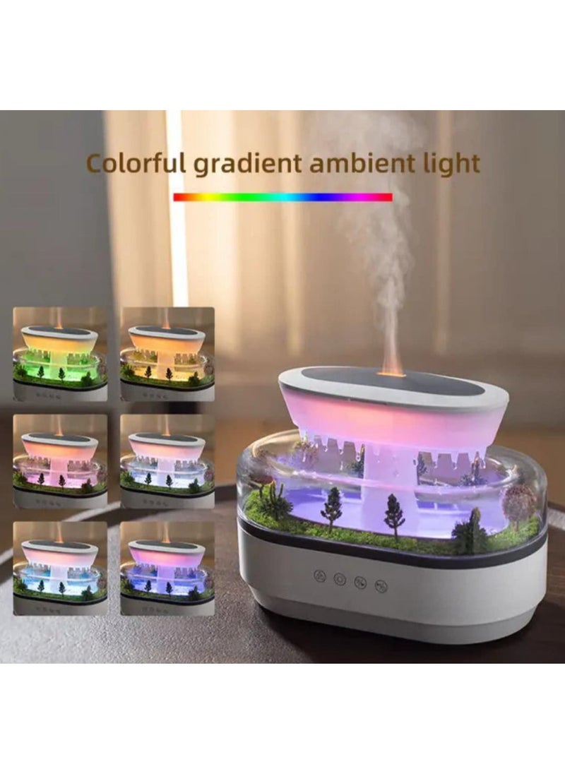 Eworld - Rain Cloud Diffuser and Humidifier, Aromatherapy Essential Oil Diffuser with Water Drip Effect, White Noise, Zen Night Light and Sleep Therapy, Ultimate Relaxation and Stress Relief for Home and Office, 400ml - Image 1