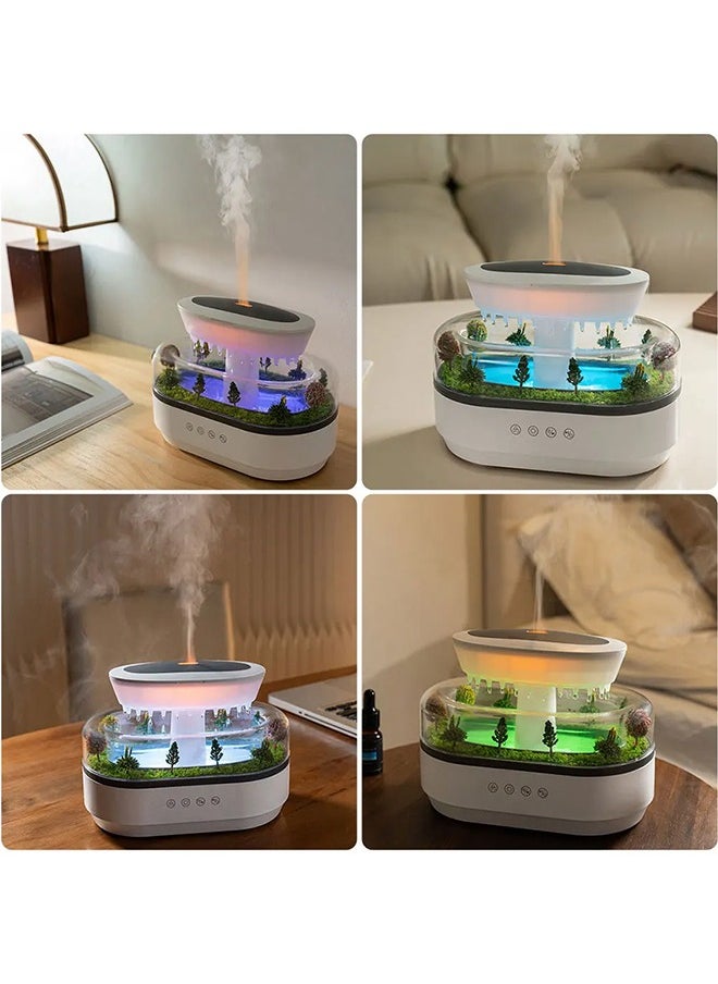 Eworld - Rain Cloud Diffuser and Humidifier, Aromatherapy Essential Oil Diffuser with Water Drip Effect, White Noise, Zen Night Light and Sleep Therapy, Ultimate Relaxation and Stress Relief for Home and Office, 400ml - Image 1
