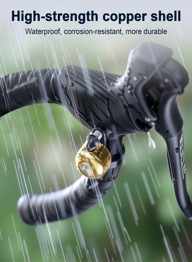 Onvian Road Bike Bell,100dB Crisp Durable Double Hammer Bicycle Bell for Adults,Waterproof Copper Case Bike Bells Universal Fit for Most Grips,Easy Installation - Image 2