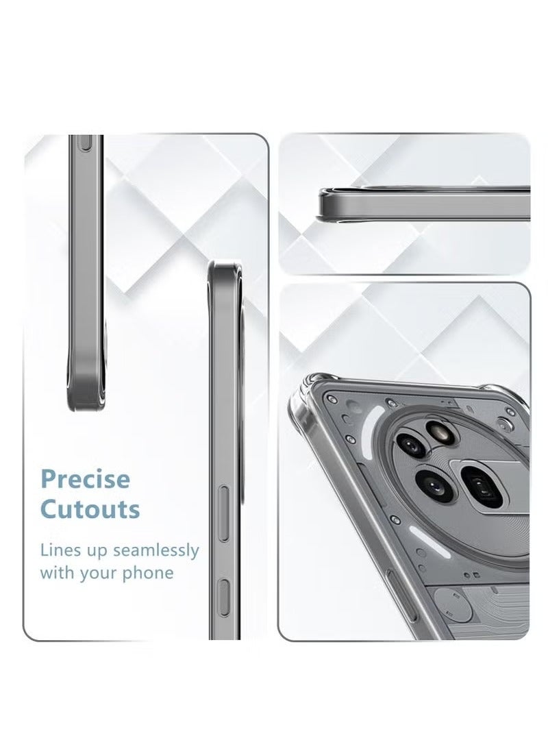 TIGER Nothing Phone 3a Pro Case Cover Soft Silicone Anti Yellowing Clear Case with 2-Pack Nothing Phone 3a Pro Screen Protector Tempered Glass Film High Transparency Anti-Scratch Glass For Nothing Phone 3a Pro - Image 5