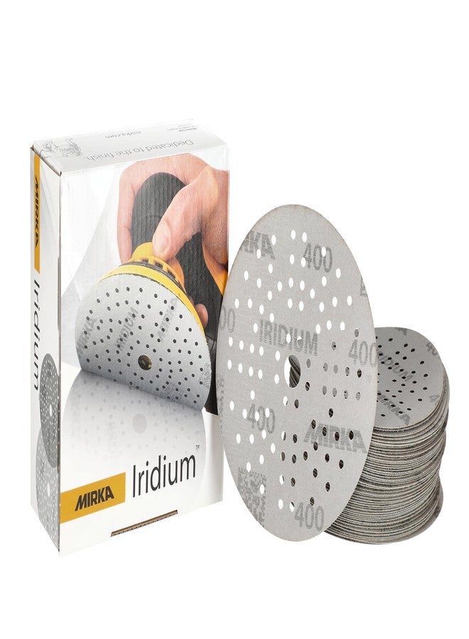Mirka Iridium 5-Inch Sandpaper, 400 Grit - 50-Pack Hook & Loop Discs for Automotive, Wood, Wall & Body Sanding - Premium Car Sanding Paper - Image 1