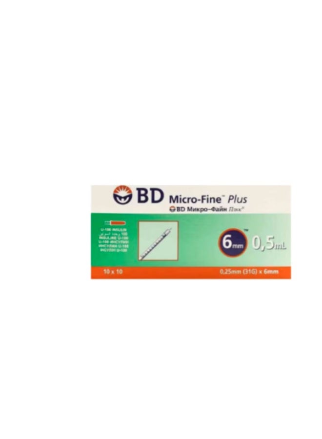 BD Insulin injections, Microfine Plus syringes, 0.5ml 6mm injection needles for diabetic patients, 100/piece, 2 boxes