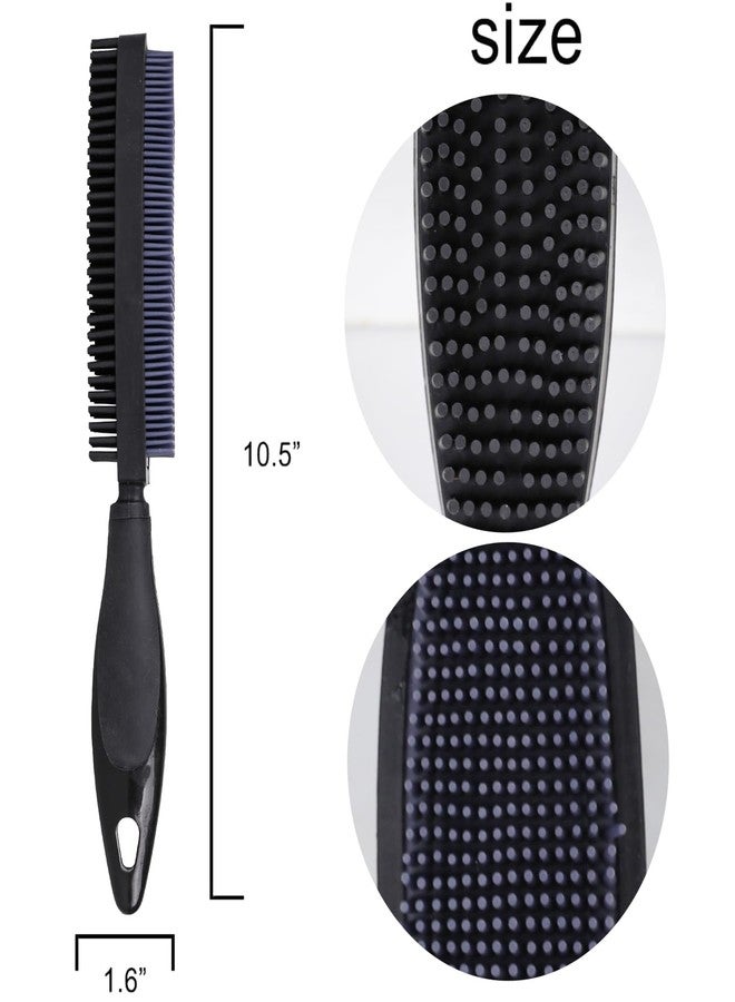 GLOHOO Rubber Pet Hair Removal Brush, Dogs Cats Hair Lint Remover Tool Massage Bath Comb Brush for Cleaning and Grooming (Black) - Image 2