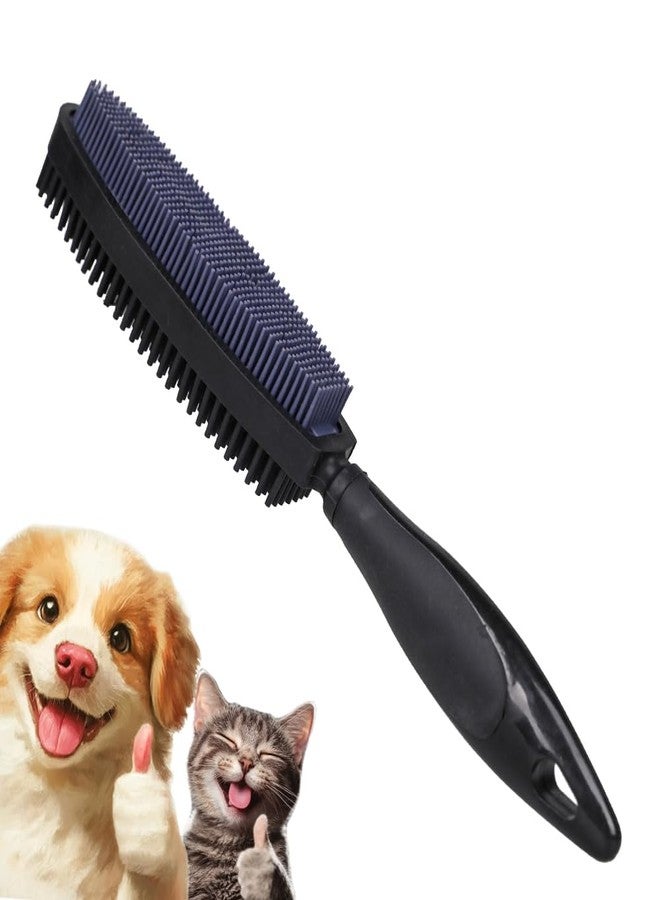 GLOHOO Rubber Pet Hair Removal Brush, Dogs Cats Hair Lint Remover Tool Massage Bath Comb Brush for Cleaning and Grooming (Black) - Image 1