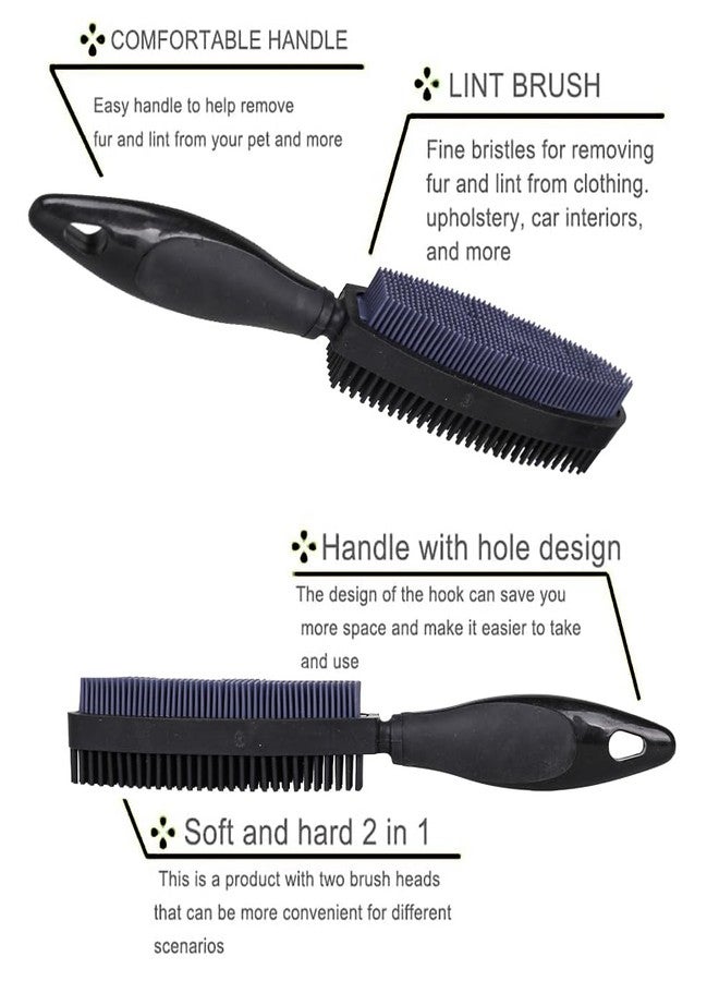 GLOHOO Rubber Pet Hair Removal Brush, Dogs Cats Hair Lint Remover Tool Massage Bath Comb Brush for Cleaning and Grooming (Black) - Image 4