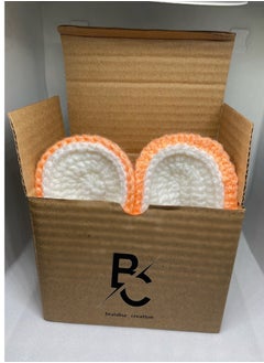 Braidise Creations Toddler Shoes for Girls In Orange Color (3 inch sole)Toddler Shoes for Girls In Orange Color Crochet Made Using Crocodile Stitch (3 inch sole)  - Image 5