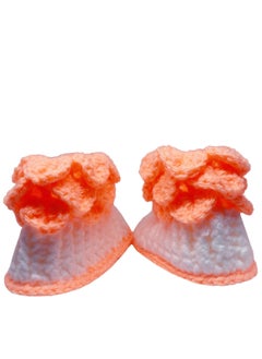 Braidise Creations Toddler Shoes for Girls In Orange Color (3 inch sole)Toddler Shoes for Girls In Orange Color Crochet Made Using Crocodile Stitch (3 inch sole)  - Image 3
