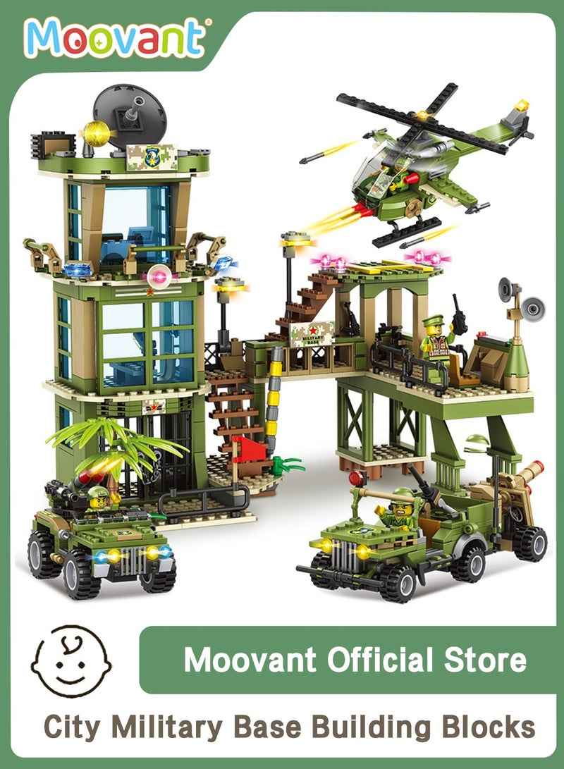 Moovant 870PCS Building Block Set for Kids Children, Armored Vehicle Assembly Building Block Toys, Aircraft Building Blocks, Educational STEM Building Toys for Boys and Girls, Multicolor - Image 1