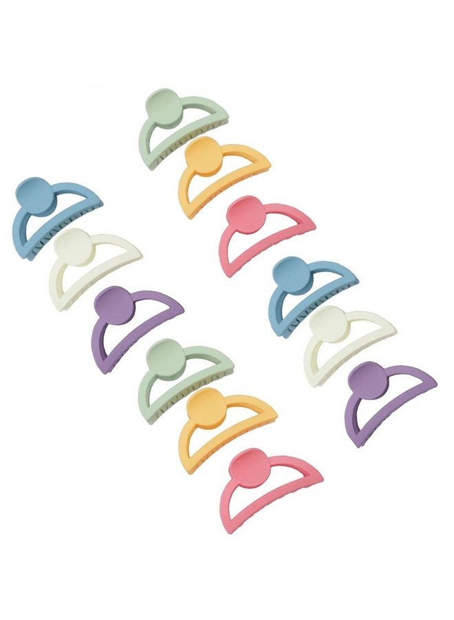 DENICRAAS Multi -Color Matte Hair Clip/Claws For Women &Girls- Easy to wear hair accessories set (Pack Of 12) - Image 1