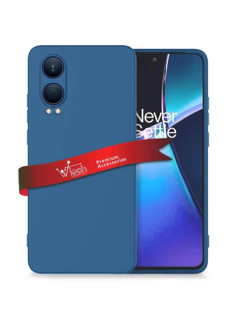 دبليو تيك غطاء حماية من السيليكون السائل الفاخر لهاتف OnePlus Nord CE4 Lite 5G 2024 باللون الأزرق الداكن