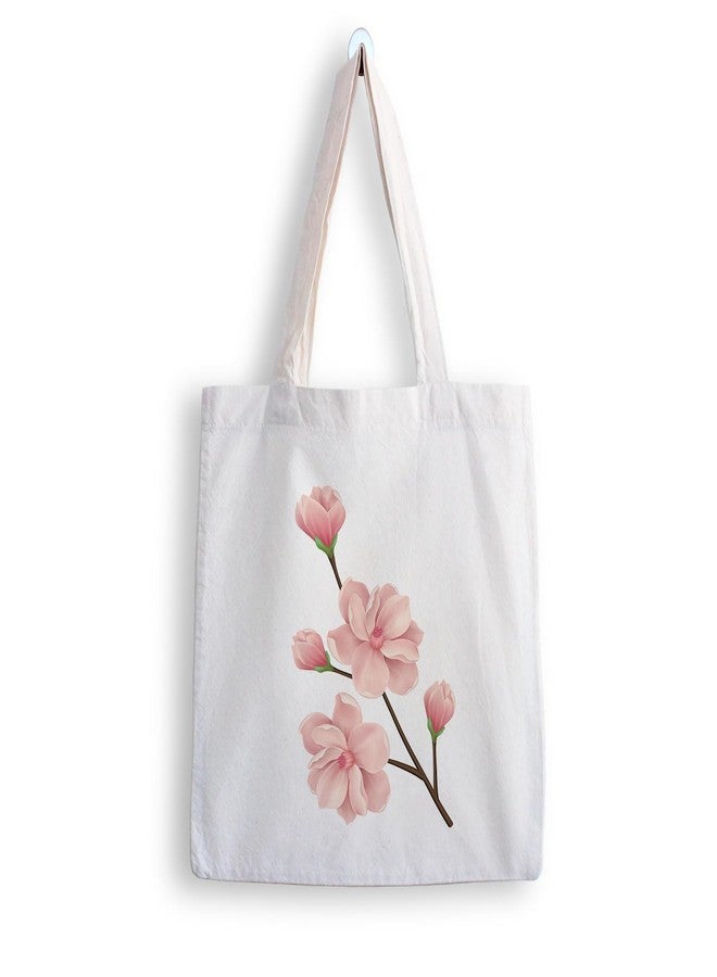 ARTBUG Tote Bag for Women with zip, Aesthetic Canvas tote bag for college girls, office, stylish and reusable - Flowers - D No - 106 - Image 1