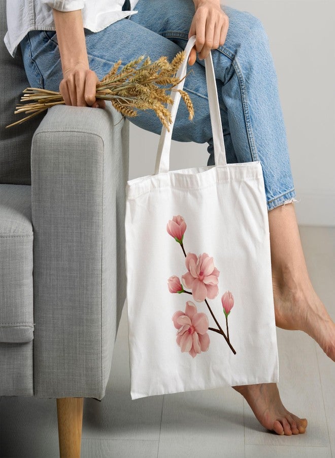 ARTBUG Tote Bag for Women with zip, Aesthetic Canvas tote bag for college girls, office, stylish and reusable - Flowers - D No - 106 - Image 2