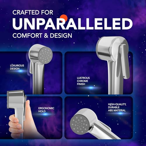 Lorazzo S1 Health Faucet with AquaSlide® Switch and Pure Brass Cartridge | Jet Spray Pipe for Toilet | Faucet for Toilet | Complete Set with Hose Pipe & Wall Hook | 1-Year LORAZZO Limited Warranty - Image 4