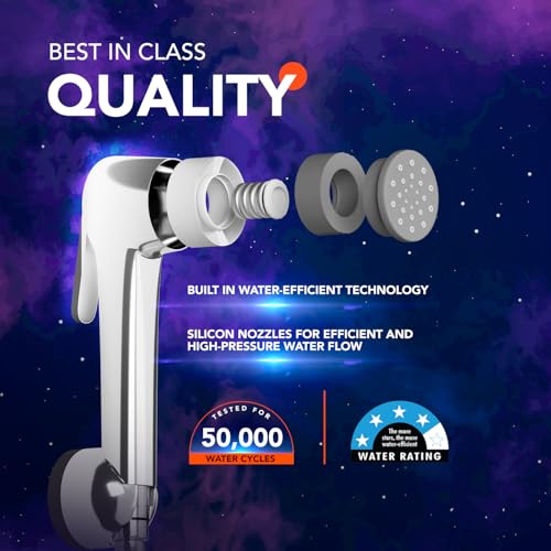 Lorazzo S1 Health Faucet with AquaSlide® Switch and Pure Brass Cartridge | Jet Spray Pipe for Toilet | Faucet for Toilet | Complete Set with Hose Pipe & Wall Hook | 1-Year LORAZZO Limited Warranty - Image 5