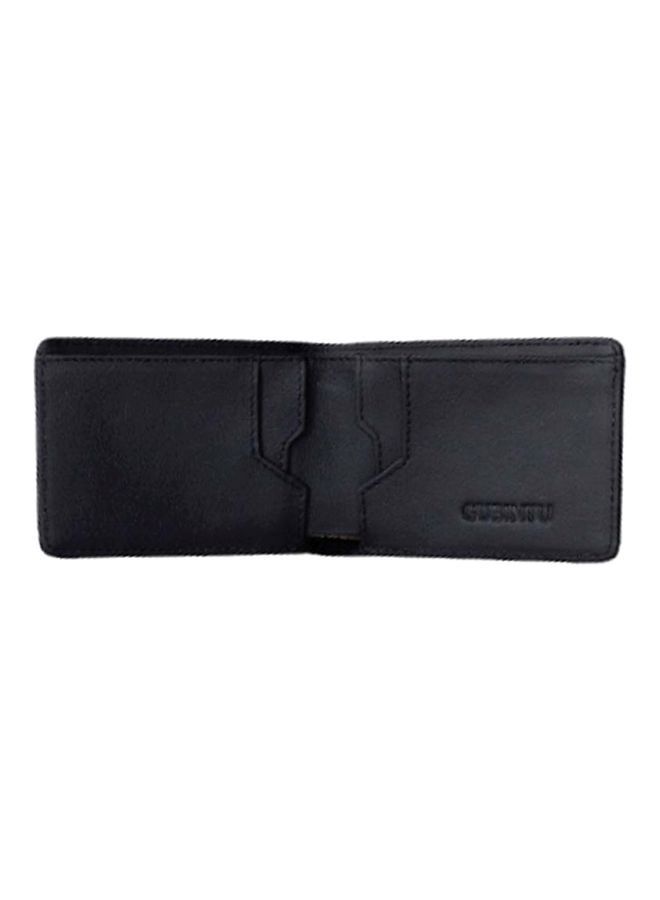 NIBEMINENT Bi-Fold Leather Wallet Black  - Image 4