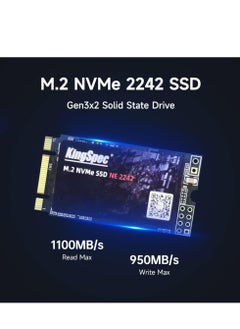 KingSpec 512GB M.2 NVMe SSD, 2242 PCIe Gen3x2 Internal Solid State Drive for Laptop/Notebook (2242, 512GB)  - Image 2