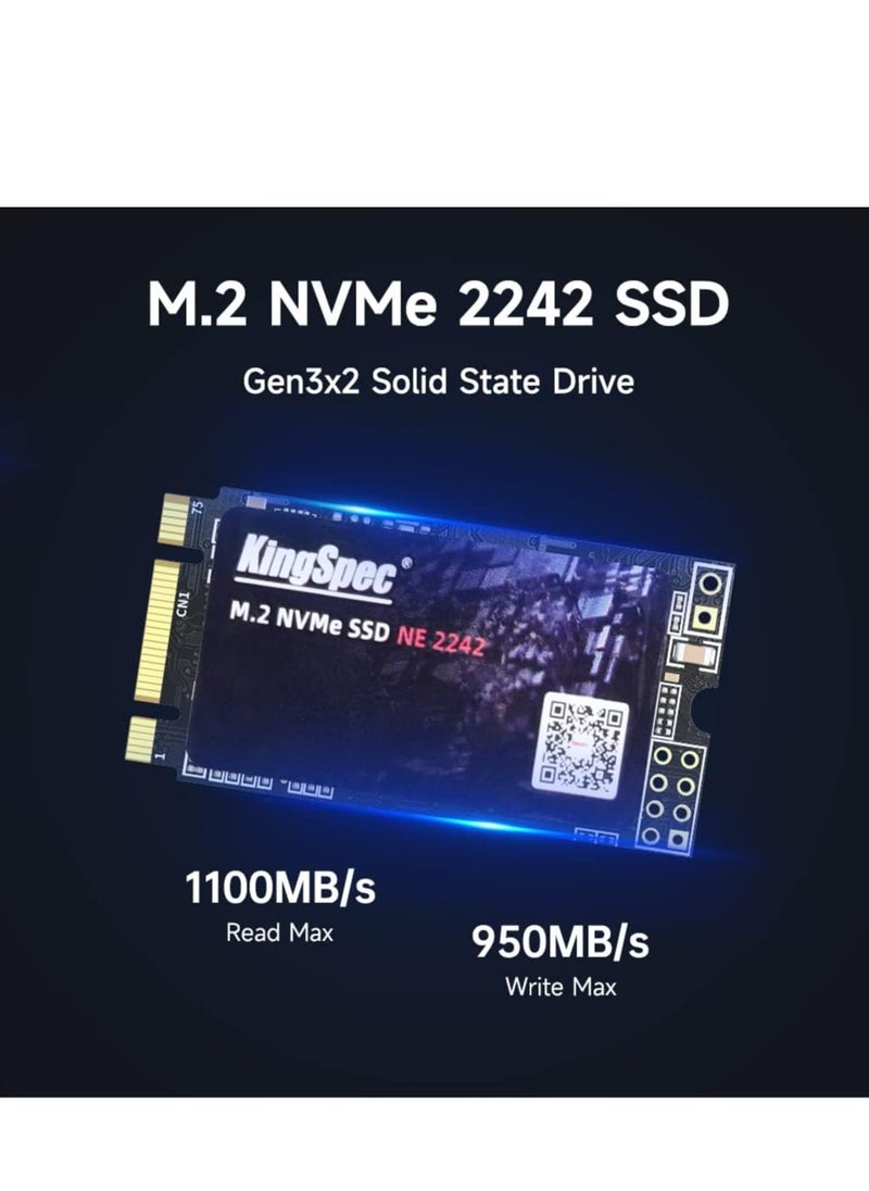 KingSpec 512GB M.2 NVMe 2242 SSD,  PCIe Gen3x2 Internal Solid State Drive for Laptop/Notebook  - Image 2