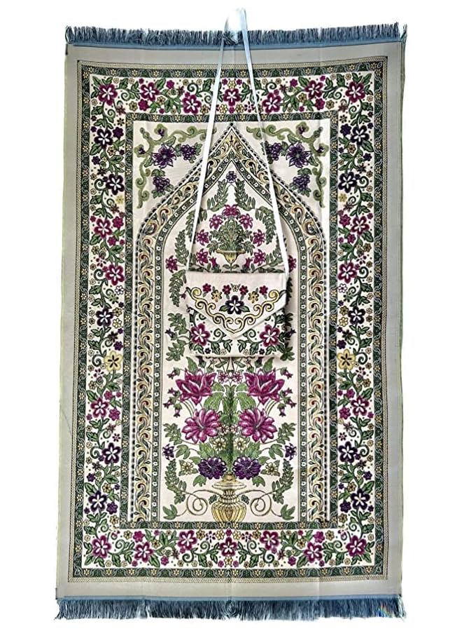 The Bros سجادة صلاة محمولة صغيرة مع حقيبة وشريط سجادة صلاة ناعمة وأنيقة متعددة الألوان - Image 4