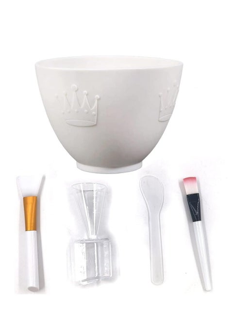 Silicone Face Mask Mixing Bowl Set DIY Facemask Tool Kit with Facial Brush Stick Spatula Applicator Measuring Cup