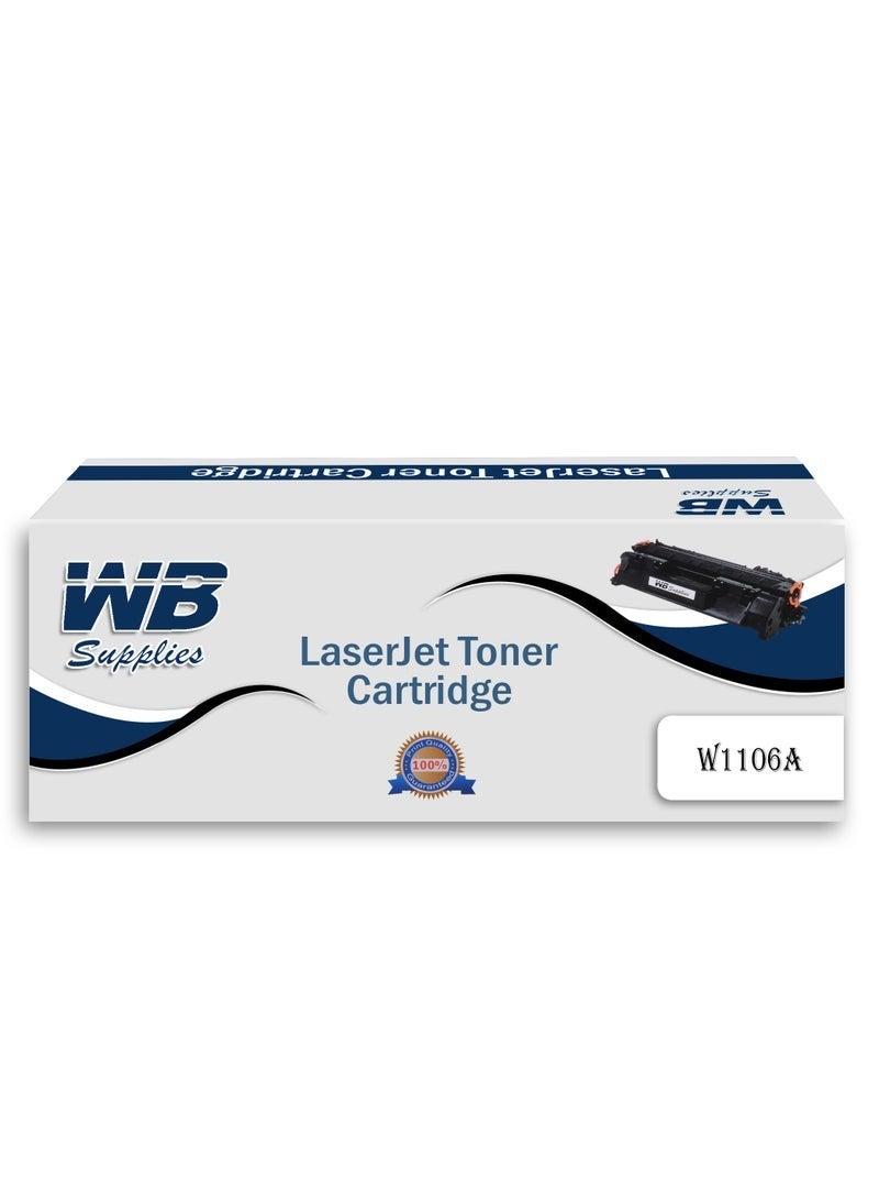 WB Toner 106A Black - W1106A Suitable for Use in HP-Laser MFP135a/135w/137fnw HP-Laser 107a/107w - Image 1