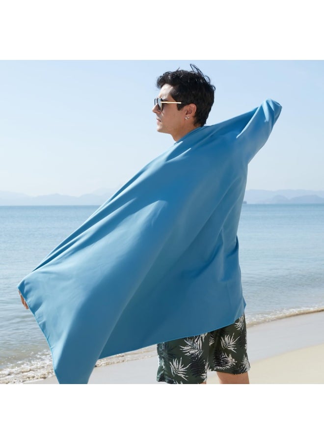 Rainleaf Microfiber Towel Marine Blue 30 X 60 Inches  - Image 5