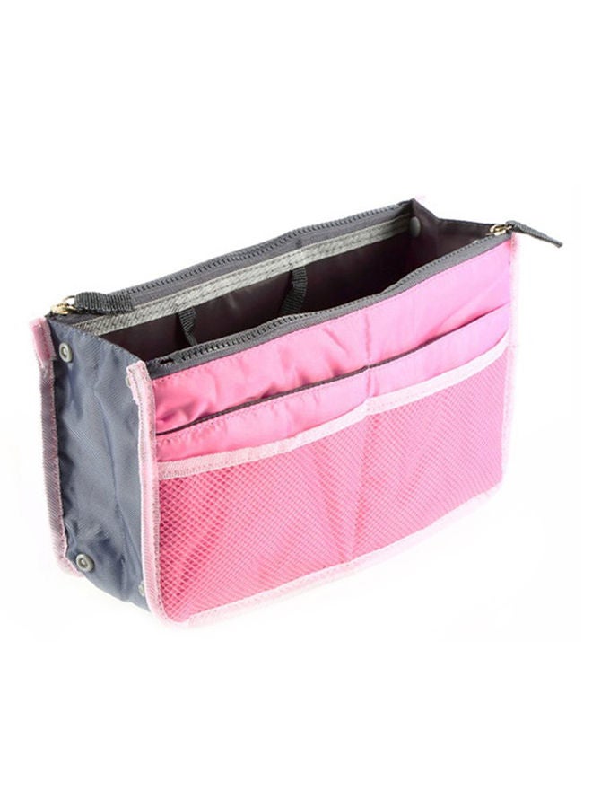 NIBEMINENT Waterproof Makeup Bag Pink 27.5 x 16.5 10.5centimeter - Image 1