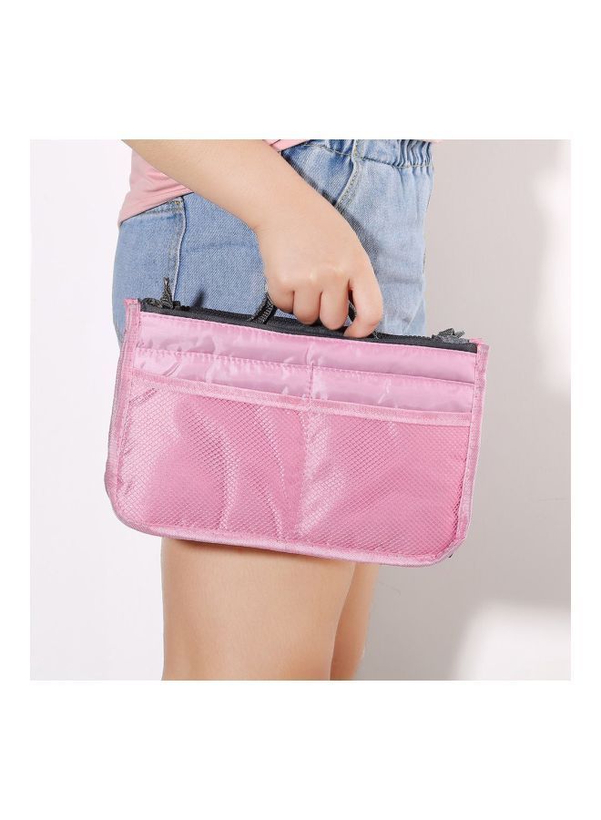 NIBEMINENT Waterproof Makeup Bag Pink 27.5 x 16.5 10.5centimeter - Image 3