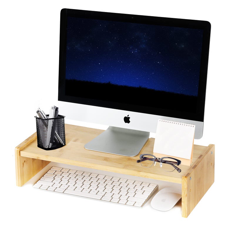 حامل شاشة كينلينك من الخشب الصلب مع ارتفاع قابل للتعديل 158 بوصة لحاسوب iMac PC طابعة شاشة الكمبيوتر للمنزل والمكتب طبيعي