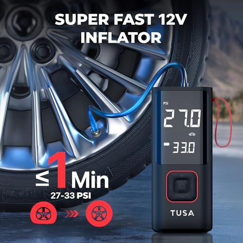 TUSA Storm X Cordless Tyre Inflator - Wired + Wireless (6000 mAh Battery & 12V Car Port), 2X Faster Inflation, 150PSI Air Compressor for Cars, Bikes, Motorcycles, Balls, and Inflatables (Red) - Image 2