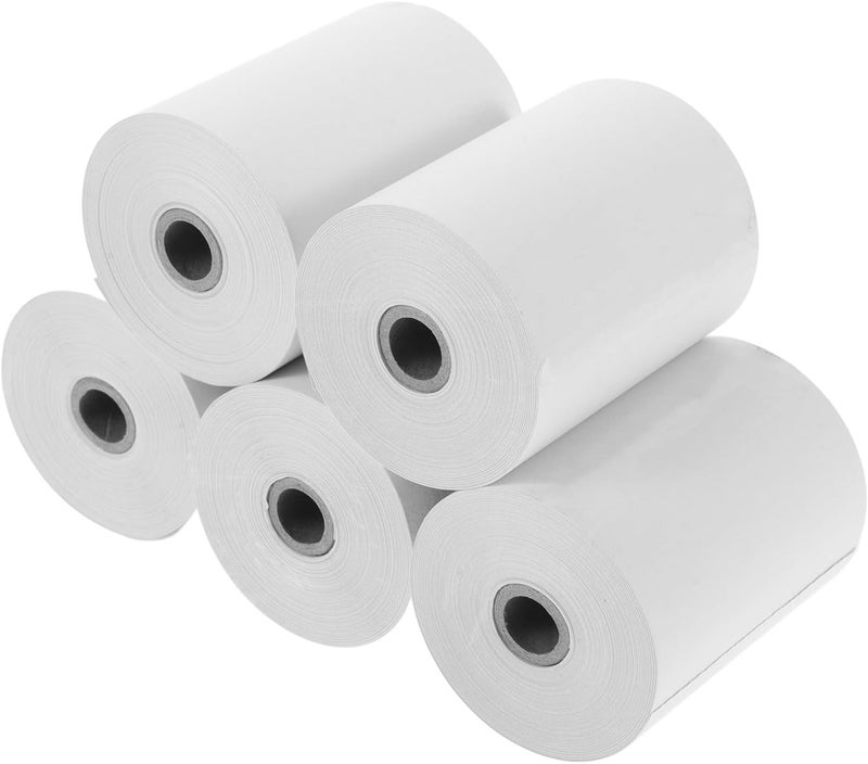 Abaodam Thermal Receipt Paper Rolls 80x60mm 60g 5pcs Printable Cash Register Paper Compatible with Pos Printers for Retail and Hospitality Use - Image 1
