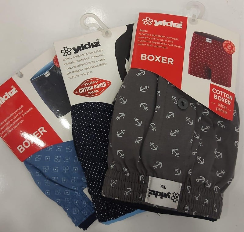 Yıldız Yildiz 43 Men's Towel Waist Patterned Boxer 3 Pieces  - Image 2