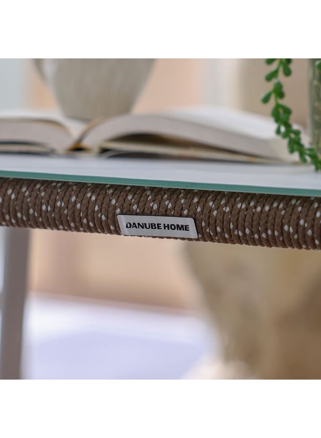 DANUBE HOME مجموعة أرائك فيتارا الخارجية لأربعة أشخاص | أثاث حديقة بإطار فولاذي | تصميم حديث لمجموعة أرائك الفناء | طاولة وكراسي للجلوس في الحديقة الخارجية - Image 5