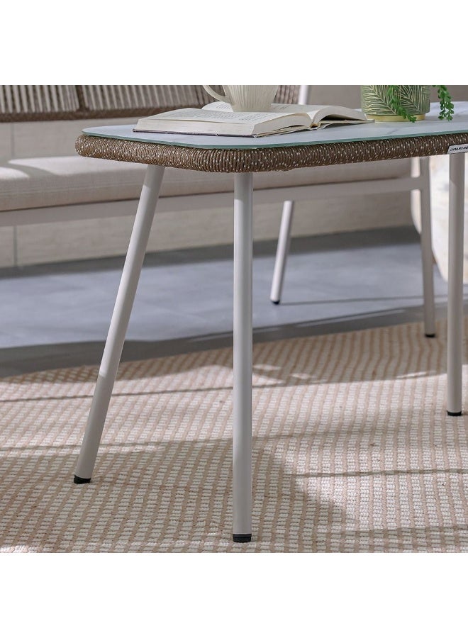 DANUBE HOME مجموعة أرائك فيتارا الخارجية لأربعة أشخاص | أثاث حديقة بإطار فولاذي | تصميم حديث لمجموعة أرائك الفناء | طاولة وكراسي للجلوس في الحديقة الخارجية - Image 2