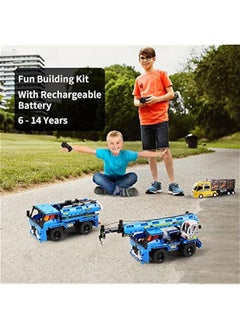 Generic Remote Control Building Toys for 7-9 Year Old Boys, 2-in-1 Technic Vehicle Building Kits for Kids 8-12, Construction Erector Set Crane Truck Build Model for Boys Girls  - Image 4