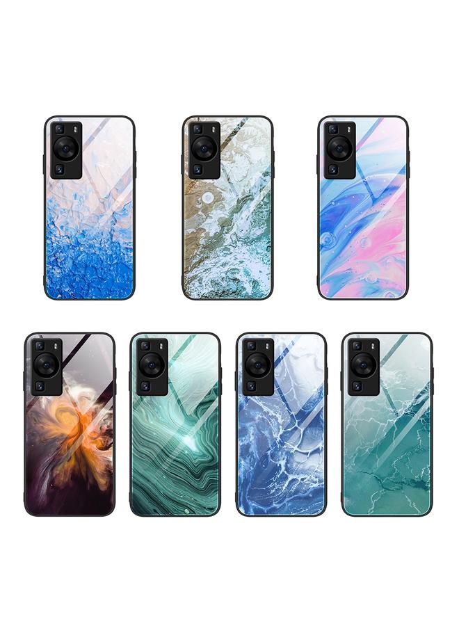S-TOP Case For Huawei P60 Marble Pattern Glass Protective Phone Case - Image 2
