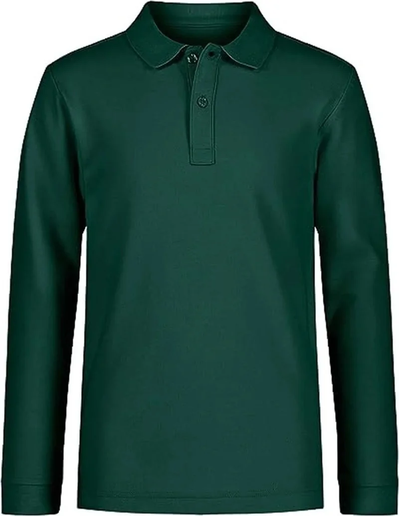 Tezzgelsin Children's Long Sleeve Polo Neck Sweatshirt School Uniform School T-Sweatshirt