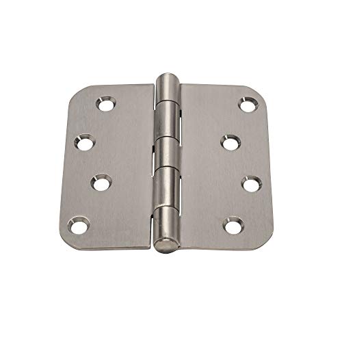 Hinge Outlet Stainless Steel Door Hinges - 4 Inch with 5/8 Inch Radius - Non-Removable Pin for Enhanced Security and Rust Resistance (Brushed Finish, 2 Pack) - Image 2