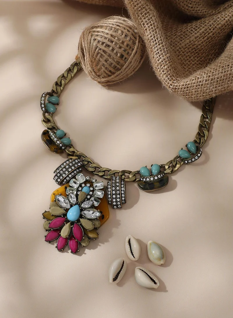 SOHI Designer Statement Stone Artificial Necklace Jewellery