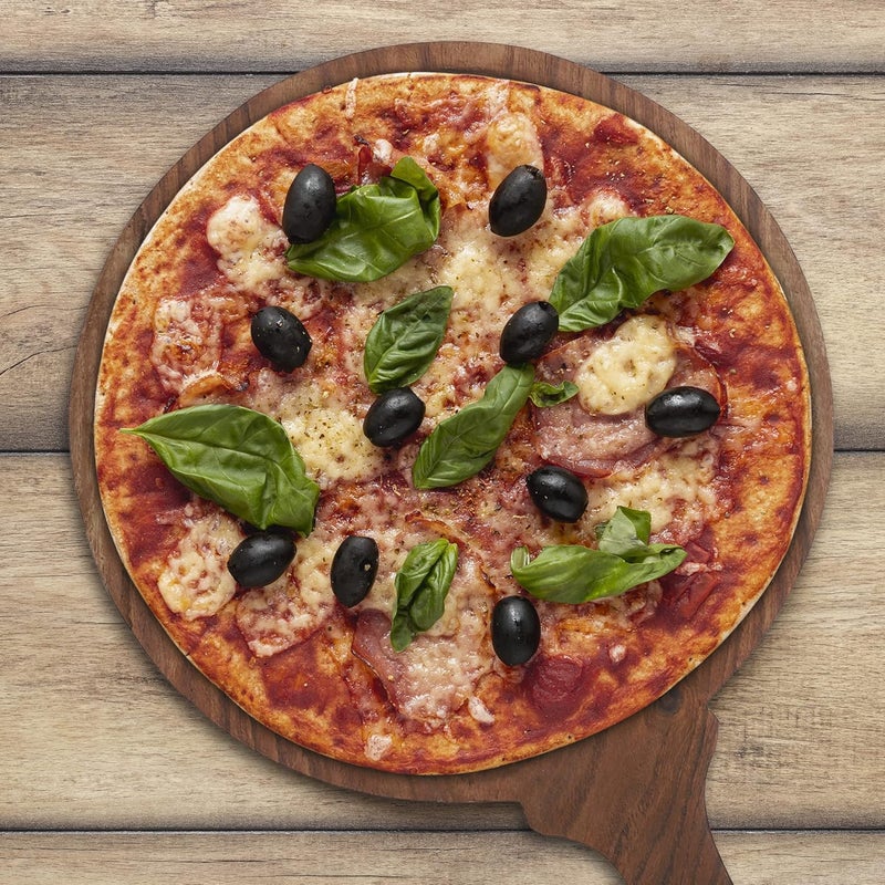 e kysa basics Handcrafted Wooden Pizza PlateSnack Serving Platter for KitchenHomeCaf Wood 10 inches - Image 4