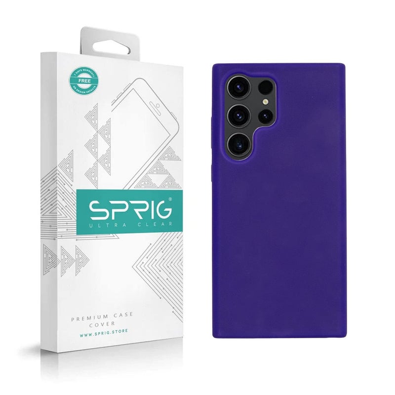 SPRIG Compatible with Samsung Galaxy S24 Ultra Phone Liquid Silicone Premium Back Cover Drop Tested Shock Proof Mobile Case for Men Women Boys and Girls with Camera Protection Dark Violet