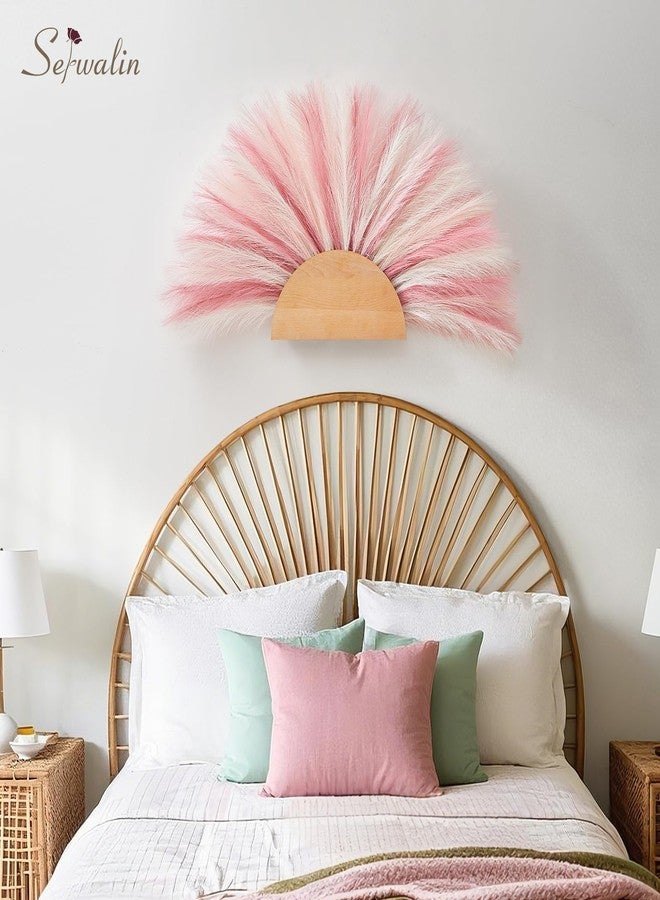 Serwalin 60 Pcs Pampas Grass, 17.7" Pink Pampas Grass Decor, Faux Pampas Grass Home Decoration Wall Decor Vase Filler for Wedding Centerpieces Party Decorations, Pink Valentines Decor - Image 4