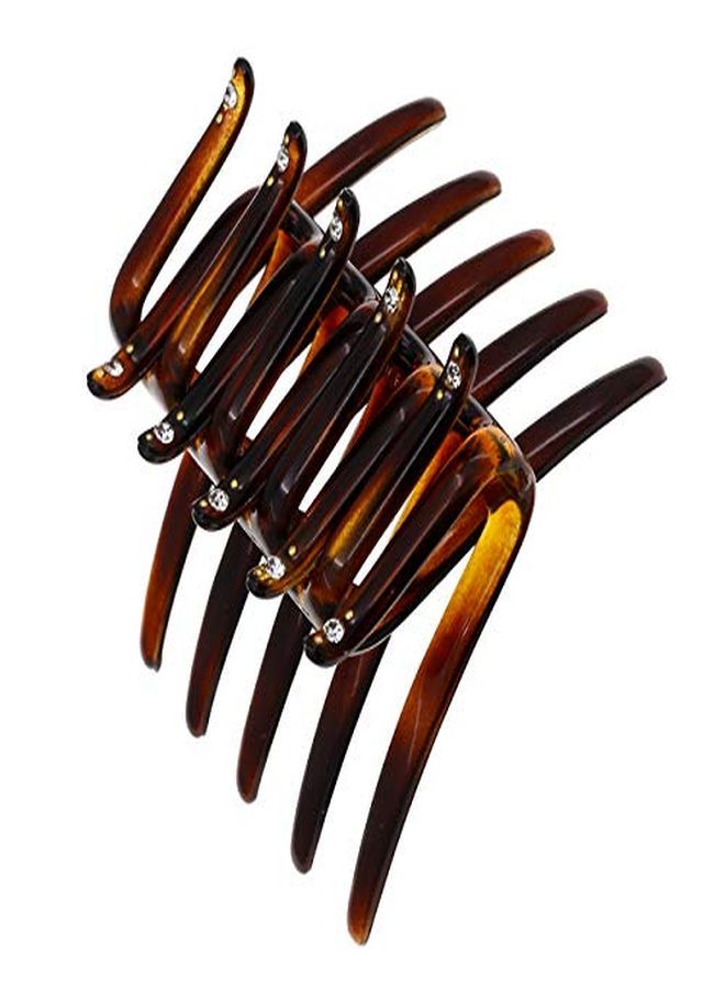 CAMILA Paris Cp2634 French Two Sides Interlocking Comb, Tortoise Shell, For Ponytail Or Hair Updo, Strong Hold Grip Hair Clips For Women, No Slip Durable Styling Girls Hair Accessories, Made In France - Image 1