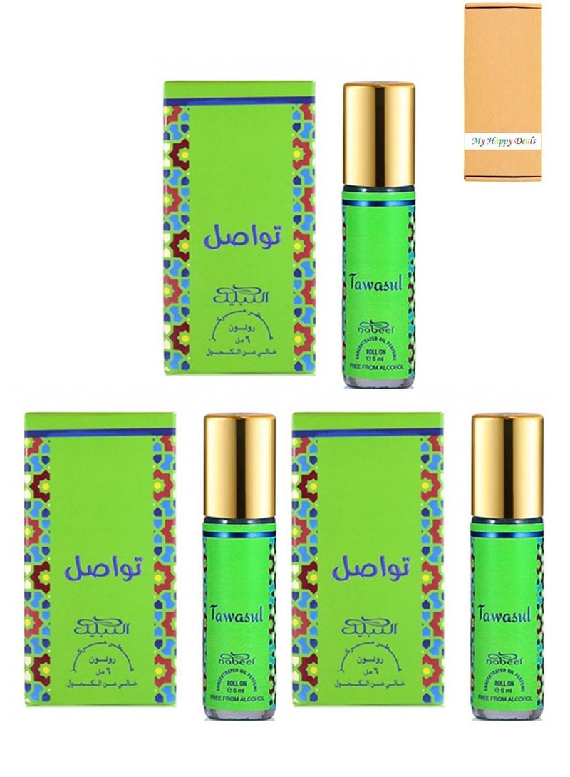 Nabeel 3 Pcs Nabeel Tawasul Alcohol Free Roll On Oil Perfume 6ML - Image 1