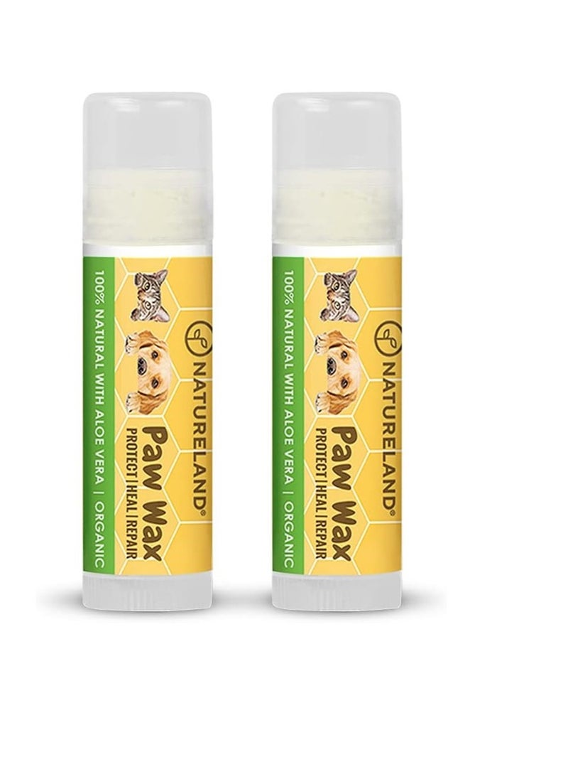 Natureland - Natureland Organic Paw Wax for Dogs and Cats, Natural Outdoor Protection to Heal, Repair, and Protect Dry, Chapped, or Rough Pads, Helps Protects Paws on Snow, Sand, or Dirt 2 x 0.18 OZ - Image 1