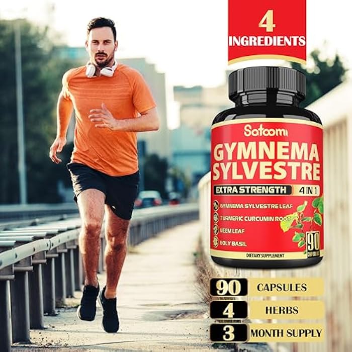 Satoomi Pure Gymnema Sylvestre Capsules Extract - 90 Capsules for 3-Month - Combined with Neem Leaf, Holy Basil & Turmeric Curcumin Root - Image 5
