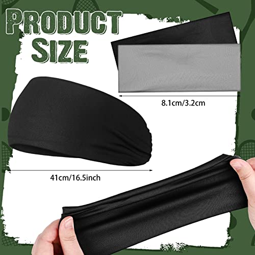 Deekin 6 Pcs Kids Boys Headbands Athletic Sweatbands for Boys Girls Youth Kids Sweat Bands Sweat Absorbing Elastic Hairband Black Gray - Image 3