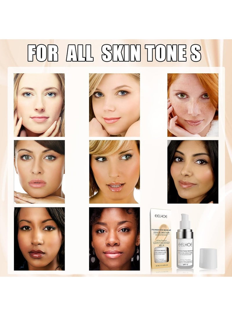 EELHOE 30ML Flawless Colour Changing Warm Skin Tone Foundation,Naturally Blends Moisturizing Foundation Makeup,Long Lasting Waterproof Poreless Liquid Foundation - Image 4