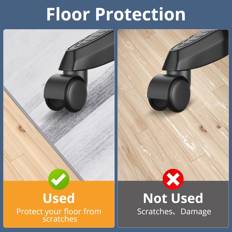 YEERSWAG Office Chair Mat for Hardwood Floor, 48x60 Floor Mat for Office Chair, Low Pile Desk Floor Protector, Grey & White Modern Pattern - Image 3